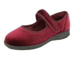 Womens Wide Fit Stretch Fabric Mary Jane Slippers - Whitby