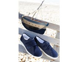 Womens Wide Fit Touch Strap Canvas Shoes - Celene