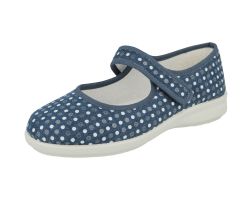 Womens Wide Fit Touch Strap Canvas Shoes - Latisha