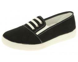 Womens Wide Fit Slip On Canvas Pumps - Coup