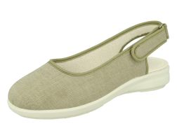 Womens Wide Fit Slingback Canvas Shoes - Madonna