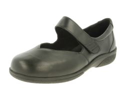Womens Wide Fit Touch Strap Flat Shoes - Gull