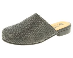 Womens Wide Fit Leather Mule Sandals - Goose