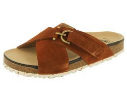 Womens Wide Fit Touch Fastening Footbed Slide Mule Sandals - Raja