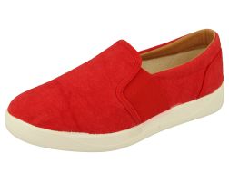 Womens Wide Fit Slip On Canvas Pumps - Libra