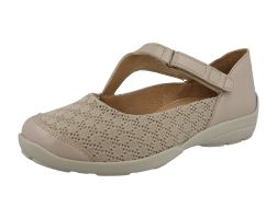Womens Wide Fit  Pull Back Strap Mary-Jane Shoes - Newt