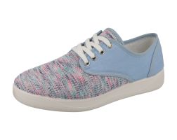 Womens Wide Fit Lace Up Canvas Shoes - Giraffe
