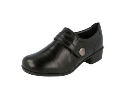 Womens Wide Fit Touch Strap Mid Heel Shoes - Felicity
