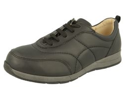 Womens Wide Fit Faux Leather Trainer - Daytona
