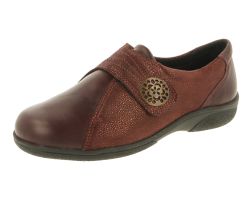 Womens Wide Fit Touch Strap Easy Access Flat Shoes - Pacific