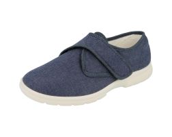 Mens Wide Fit Touch Strap Canvas Shoes - Cannock