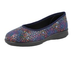 Womens Wide Fit Stretch House Shoe Slippers - Rabbit