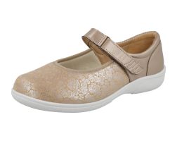 Womens Wide Fit Touch Strap Stretch Panel Flat Shoes - Roberta