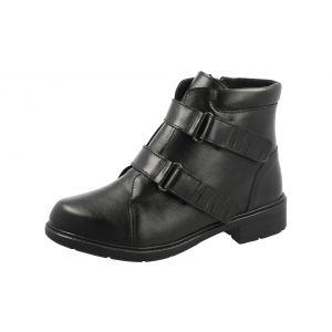 Womens Wide Fit Strap Fastening Easy Access Ankle Boots - Badger