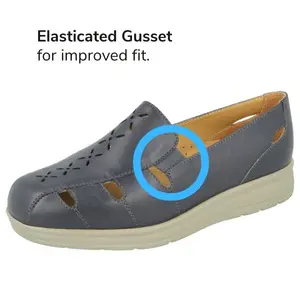 Shoe showing elasticated gusset