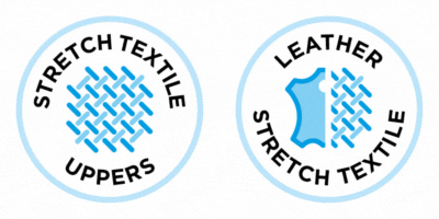 Icons showing different stretch materials