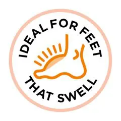 Icon saying ideal for feet that swell