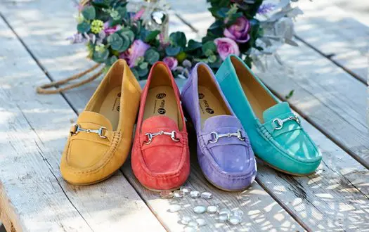 A style of loafer in different colours side by side