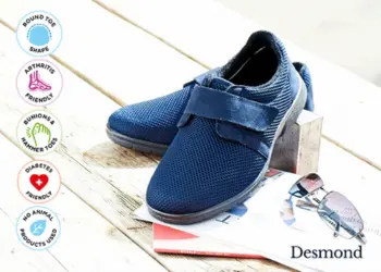 A pair of men's strapped blue shoes