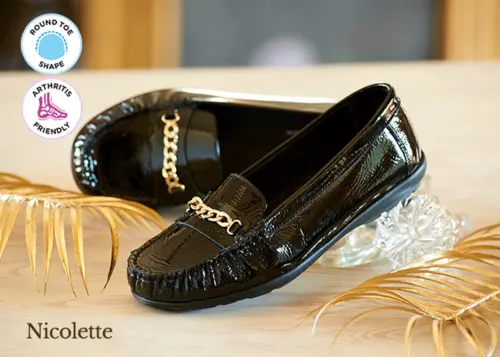 A pair of black women's loafers