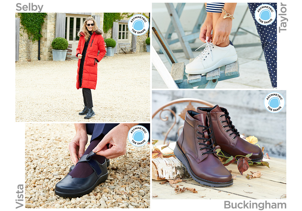 A montage of women and shoes and boots