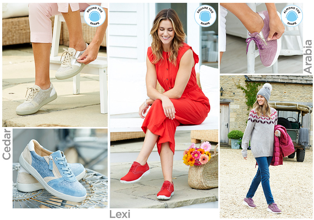 A montage of women and different shoes