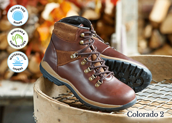 A pair of brown walking boots