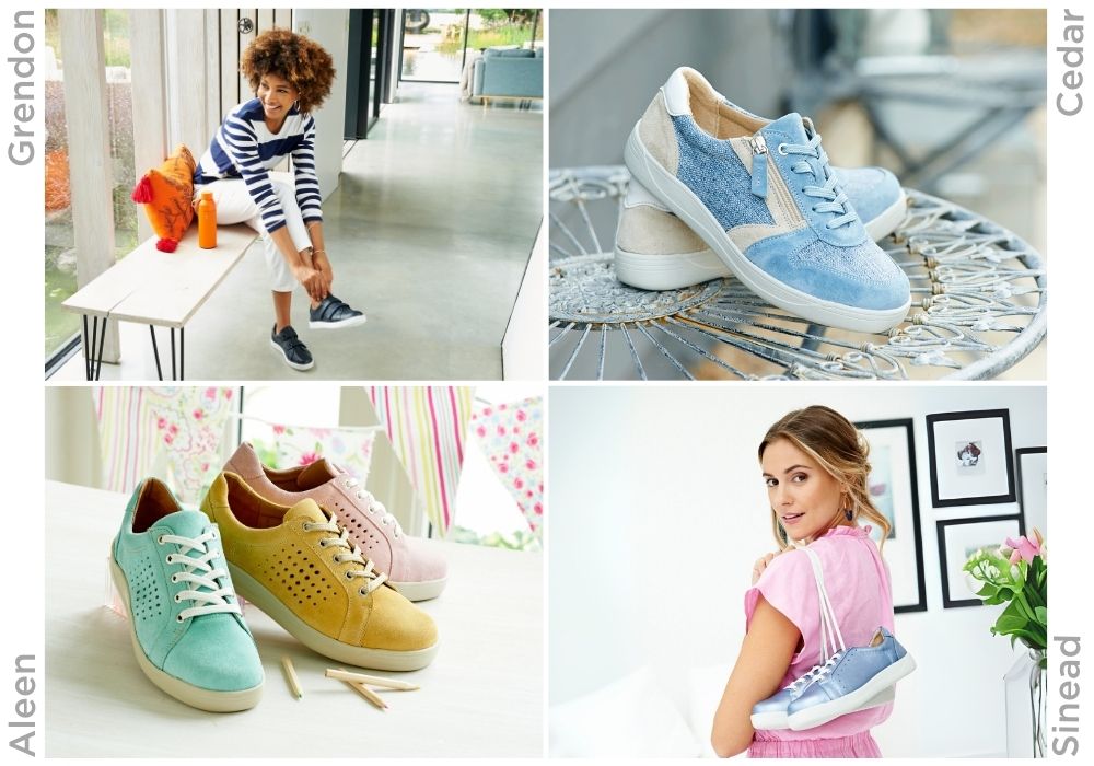 A montage of women and shoes