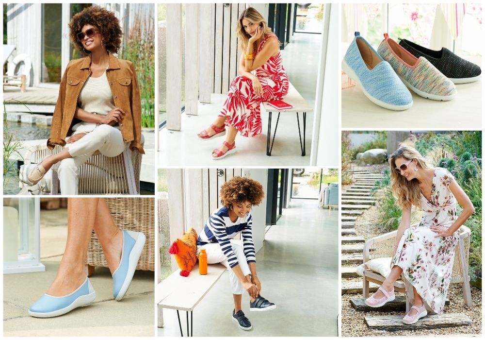 A montage of women and shoes