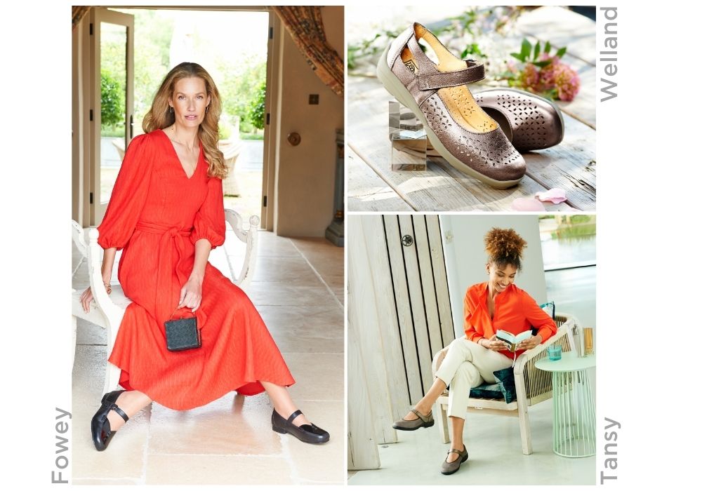 A montage of women and shoes