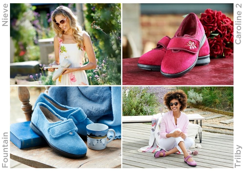 A montage of women and slippers