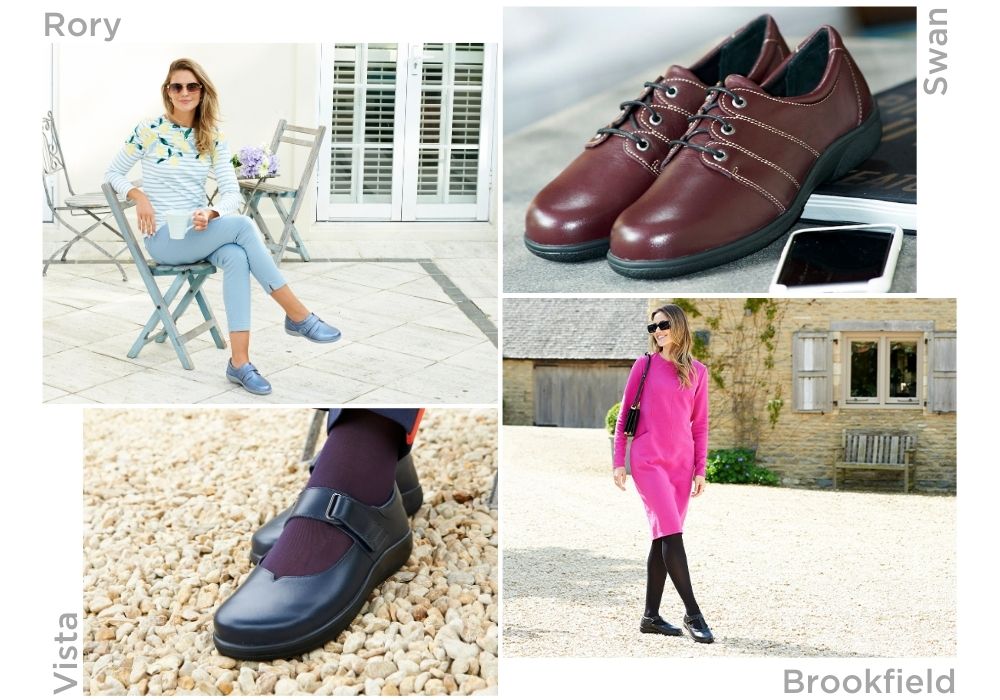 A montage of women and shoes