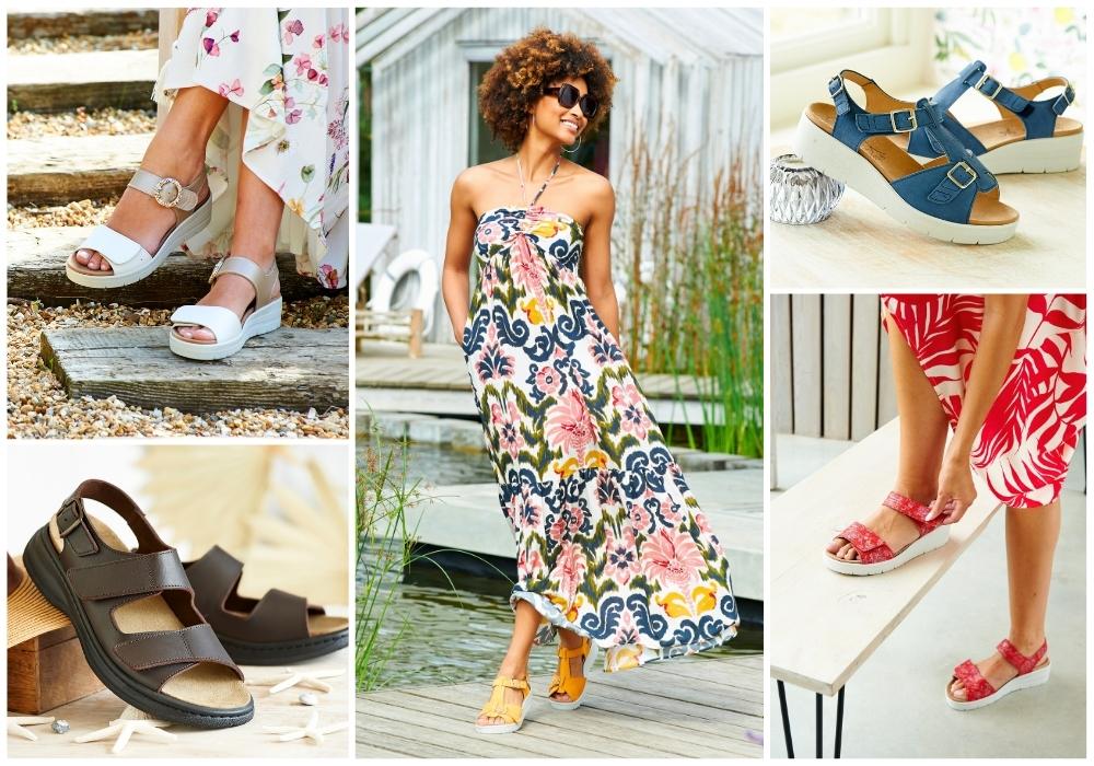 A montage of women and sandals