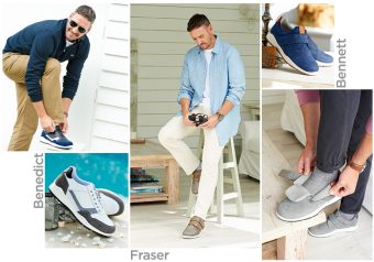A collection of images of men and trainers