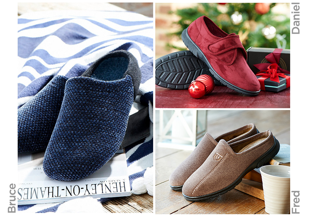 A montage of mens slippers