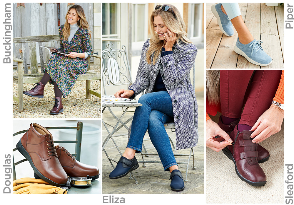 A montage of women and shoes