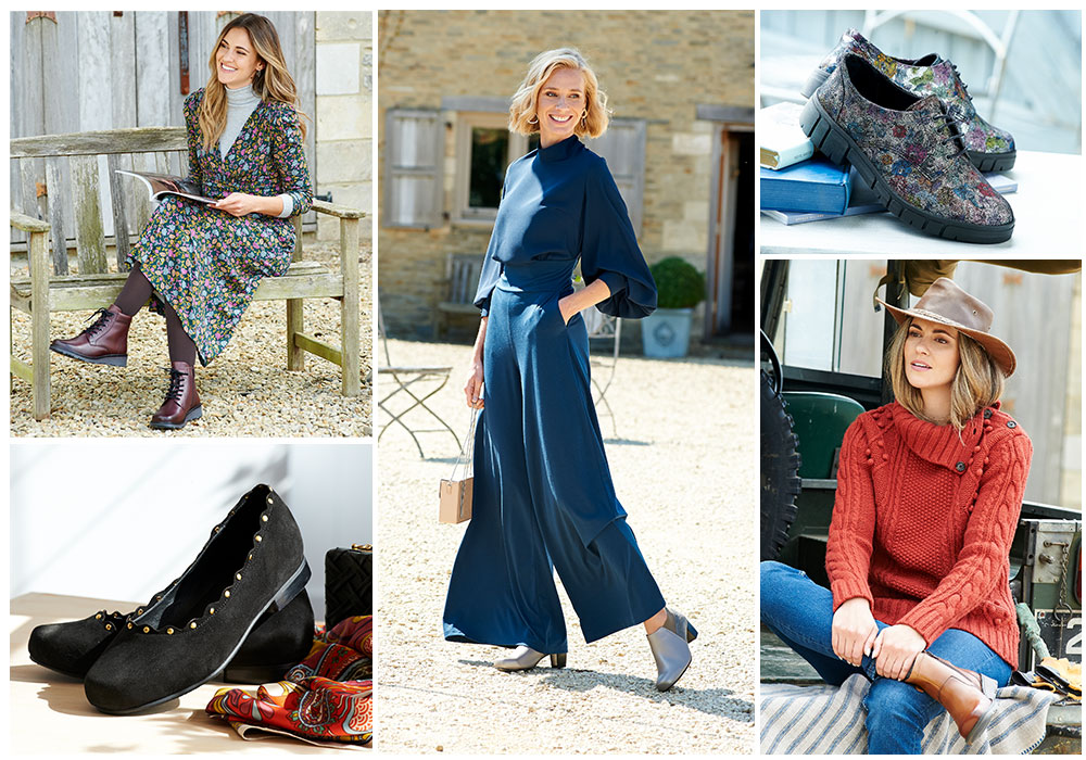 A montage of women and shoes
