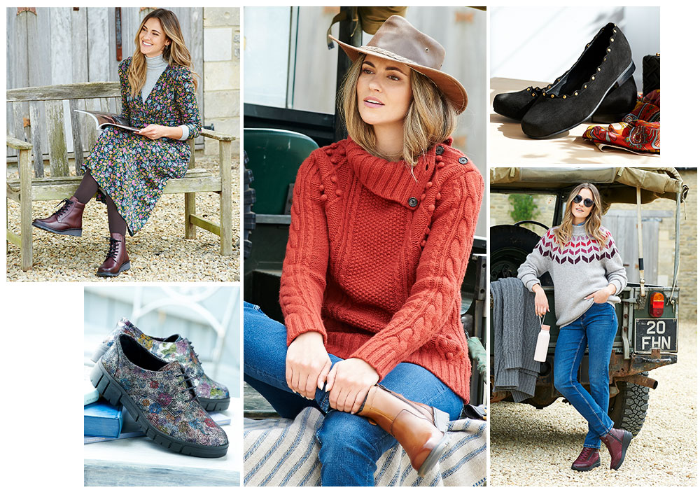 A montage of women and shoes