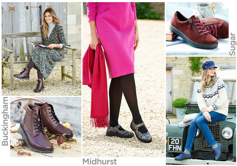 A montage of women and shoes