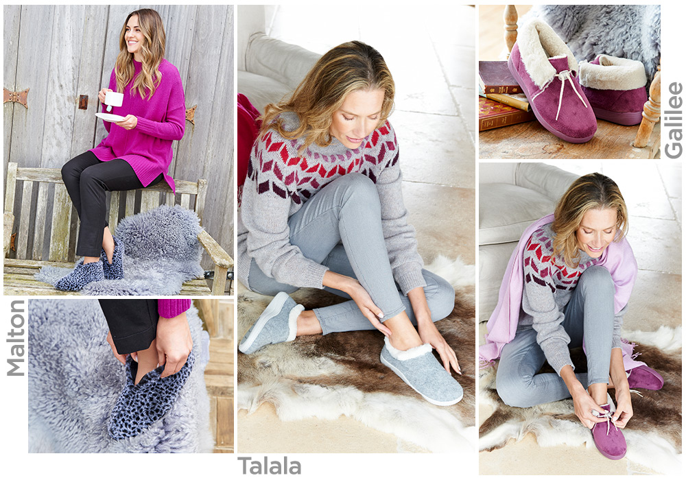 A montage of women and slippers