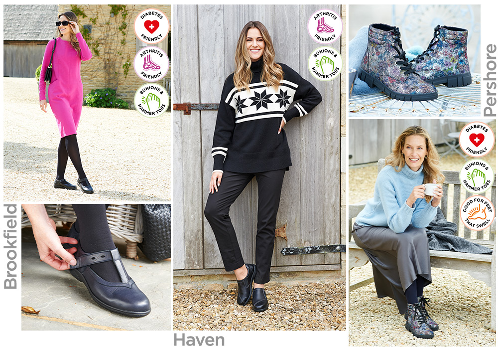 A montage of women and shoes
