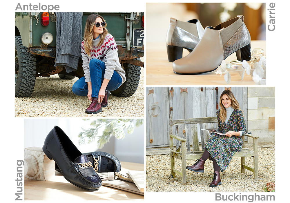 A montage of women and shoes