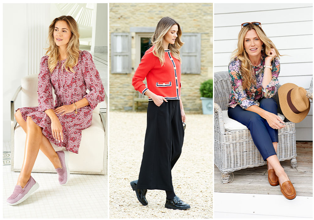 A trio of women in different clothing