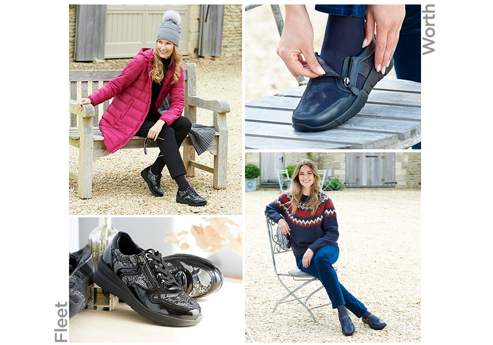 A montage of women and shoes