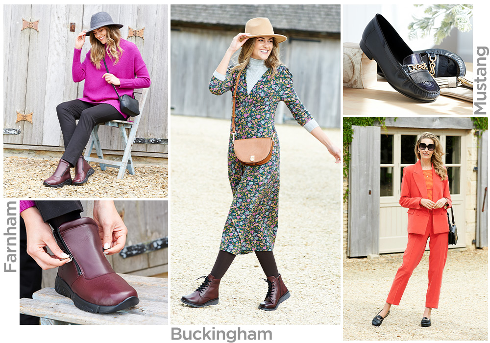A montage of women and shoes