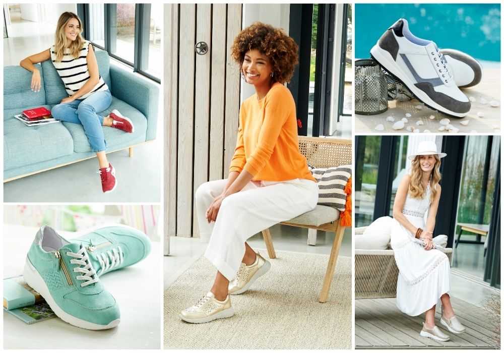 A montage of women and trainers