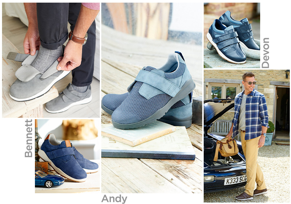 A montage of men and trainers