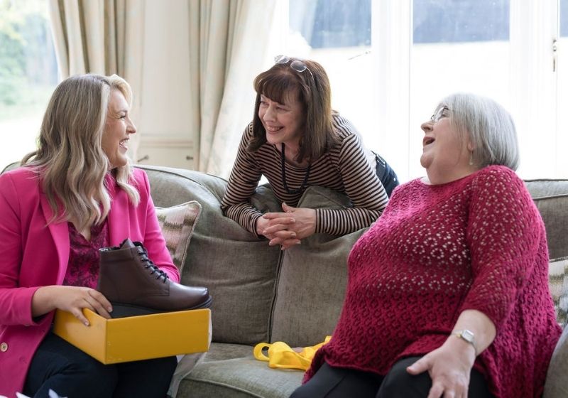 Sara Davies MBE and 2 of our DB ambassadors Fiona and Rosemarie