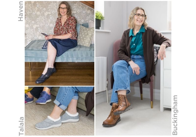 A trio of DB ambassador Amanda in different outfits
